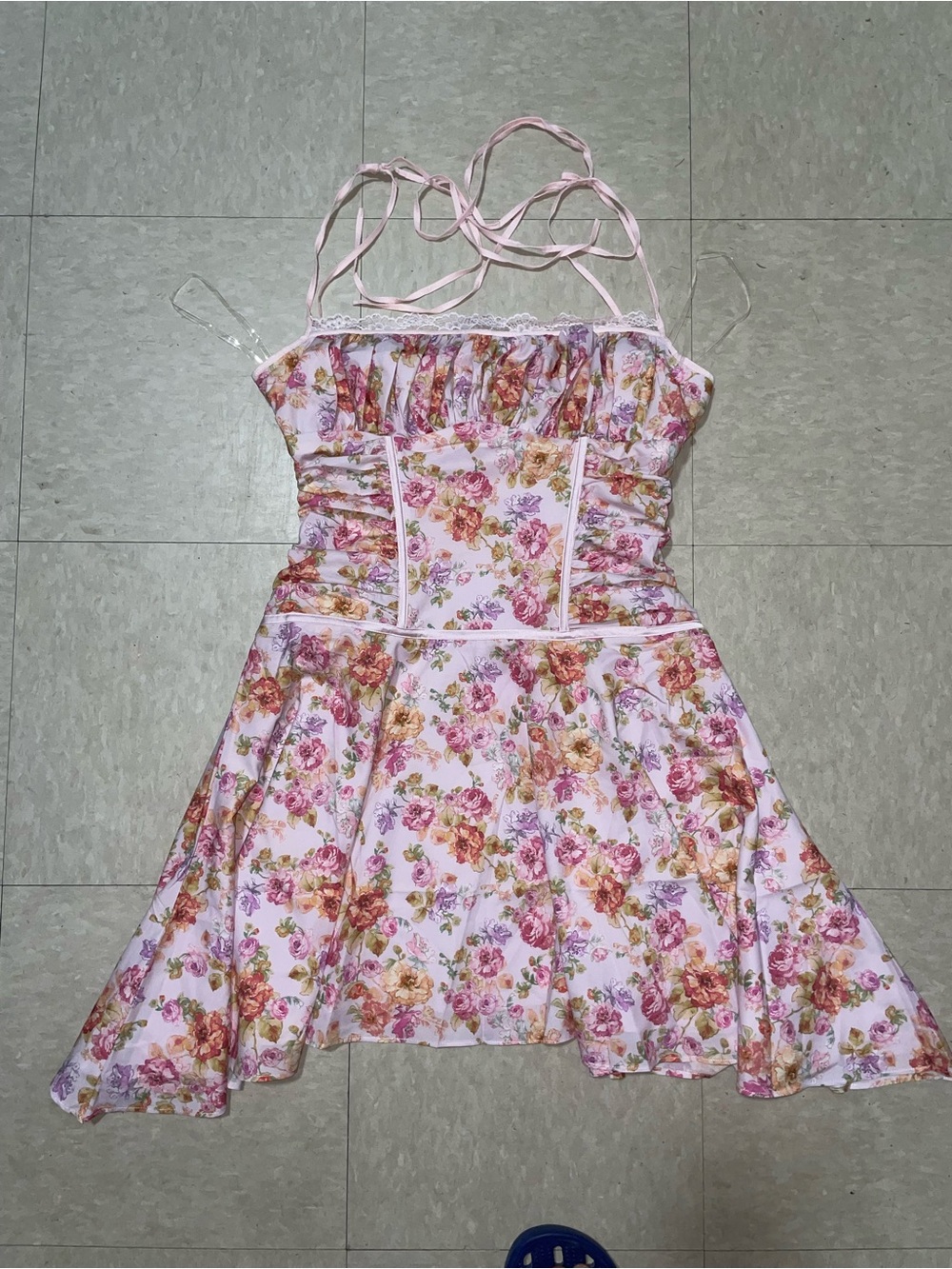 Floral Pink Corset Dress (Alejandra)